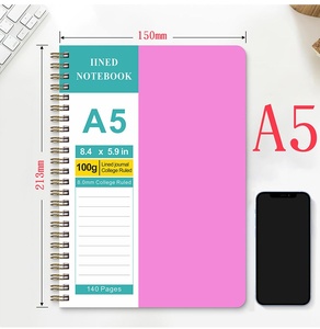 Bán buôn tùy chỉnh A5 cuộn dây đôi xoắn ốc máy tính xách tay Frosted PP Bìa lót Tạp Chí Đại học Cai Trị hàng tuần kế hoạch tuần-at-a-lướt qua - Product Image 1