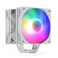 Ventilateur de refroidissement CPU 220W blanc RGB ARGB avec 6 caloducs pour processeur de serveur informatique Lga1151 1155 1366 1700 2011 FM AM3 AM4 AM5