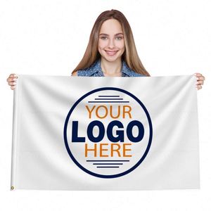 Banderas y Pancartas Promocionales Blancas con Logotipo Personalizado, Impresión Digital de Fábrica en China, Cualquier Logotipo, Cualquier Diseño, Cualquier Tamaño - Product Image 1