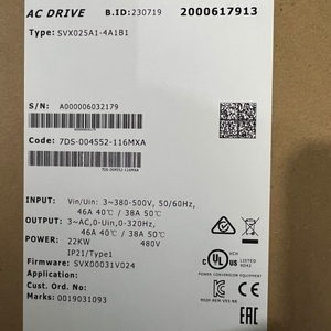 Unidad de Alimentación Trifásica E Aton Serie SVX9000 38A 46A 380-500V VDF Modelo SVX025A1-4A1B1 IP21 PX0045411B - Product Image 2