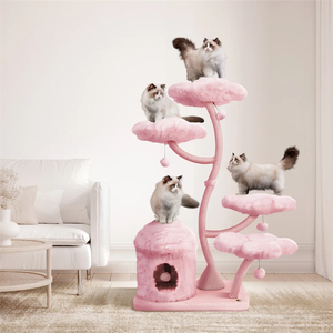 XIANGLONG Fabriek levert nieuwe moderne, duurzame, ecovriendelijke luxe kattenboomtoren, cadeau kattenhuis, bloemvormig. - Product Image 2