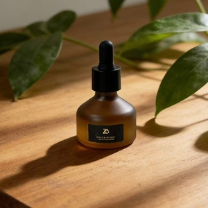 Flacon d'huile essentielle en verre dépoli haut de gamme avec compte-gouttes noir, produit en usine – Offre spéciale - Product Image 1