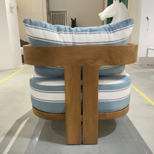 גבוהה טיק עץ ריהוט מלון חצר חצר בית וגן ספה חיצונית סט עם כריות ריהוט עץ טיק מודרני - Product Image 6