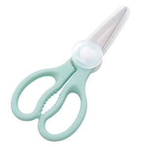 Baby Food Scissors Stainless Steel Tapered Type Blue 0-12 Months Home Use - Product Image 1