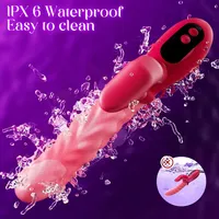 Vibromasseur 2-en-1 à ondes pulsatoires pour femmes, stimulation par pression de la langue et des doigts, jouet sexuel, masturbateur féminin avec écran LED