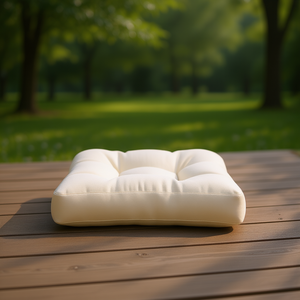 Cojín para Exteriores Color Crema, 19.7x19.7x4.7 Pulgadas, Resistente al Agua, Cuadrado, de Poliéster Sólido, para Uso en Todas las Estaciones - Product Image 2