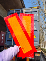 Autocollants réfléchissants pour hayon de camion, autocollants adhésifs rouges, blancs, jaunes, rayures diagonales, logo d'avertissement, rectangle, triangle, hexagone