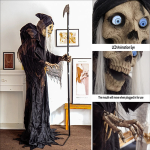Decoración de Halloween: Gran Figura Eléctrica de Inducción de la Parca con Guadaña para Casa Embrujada o Sala de <span class=keywords><strong>Escape</strong></span> - Product Image 3