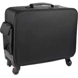 Free Sample Large Makeup Bag Travel Professional Organizer Make Up Storage bag tool kits makeup <b>suitcase</b> with <b>wheels</b> - Product Image 5
