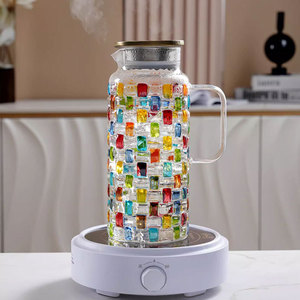 Jarra de agua fría de gran capacidad, taza para hervir agua, jarra de agua de borosilicato de alta resistencia, jarra para extraer agua fría para té y jugos - Product Image 4