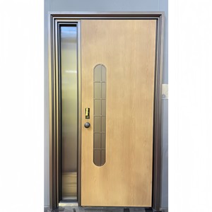 Porte extérieure en acier avec joint en verre, en aluminium moulé, anti-effraction, battante, avec technologie de transfert d'impression à grain de bois - Product Image 3