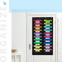 Organisateur mural suspendu en nylon et acier inoxydable robuste, 20 poches, 4 crochets, 20 cartes, pour bureau et maison