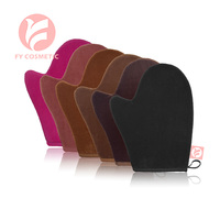 Gant de bronzage en velours super doux double face avec logo personnalisé OEM et pouce pour auto-bronzage