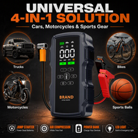 Professional 800A 150PSI 10000mAh 4-in-1 Emergency Battery Booster Tire Inflator Pump Portable Jump Starter with Air Compressor