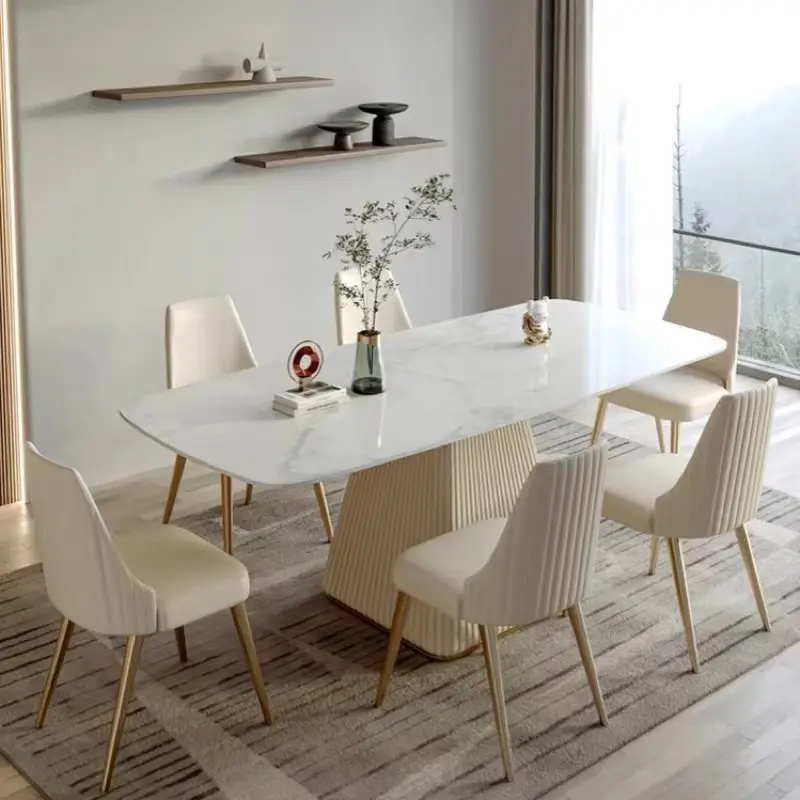 Luxury Slate Dining Table with Chair Factory Modern Home Apartment Dining Table And Chair