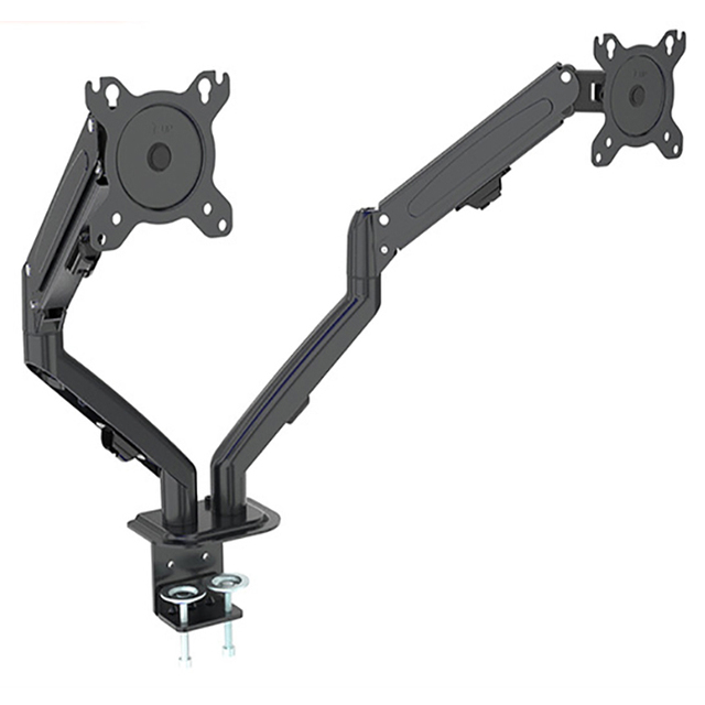 Hyvarwey G08-24 Dual Monitor Desktop Mount Bracket for 13 to 27-Inch LCD Screens Rotate & Tilt Adjust Two-Arm Desk Stand Support