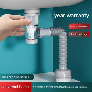 Tubo <span class=keywords><strong>de</strong></span> Drenaje Flexible Antiolores con Sifón en P y Válvula Pop-Up para Lavabo, Suministro Directo <span class=keywords><strong>de</strong></span> Fábrica <span class=keywords><strong>a</strong></span> <span class=keywords><strong>Precio</strong></span> Económico - Product Image 5