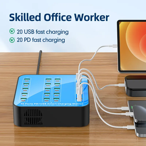 Estación de carga multipuerto de alta potencia de 400W, Nueva Versión, compatible con teléfonos móviles, tabletas, portátiles, cargador multifuncional - Product Image 6