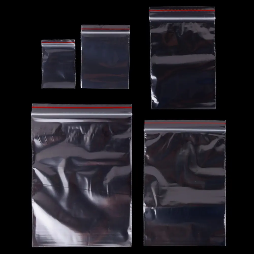 Sacs à fermeture éclair auto-scellés, sacs d'emballage refermables, sacs en plastique transparents scellés, 100 pièces/paquet