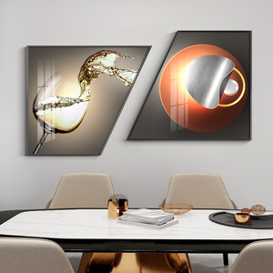 Decorazione del ristorante nordico moderno cornice trapezoidale creativa di cristallo immagini da parete <span class=keywords><strong>in</strong></span> porcellana - Product Image 4