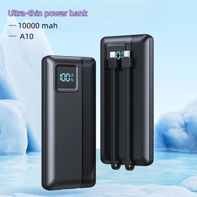 OTHC PN-A10 Ultra Slim Power Bank 10000mAh LED Fast Charging 3-Output Holder Travel Charger for iPad iPhone Laptop Gift