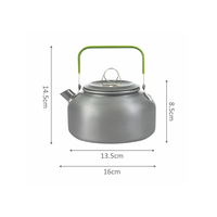 Bouilloire de camping en aluminium de qualité supérieure, 14,5*8,5*13,5 cm, de qualité alimentaire, pour la randonnée en plein air, théière portable, légère, pour faire bouillir l'eau