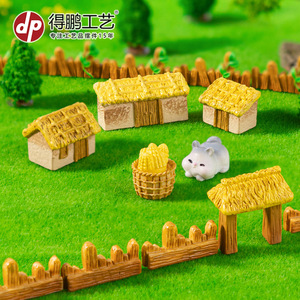 Ensemble de décorations de jardin miniature en résine, style rustique, ornement de bureau, lot multi-pièces - Product Image 4