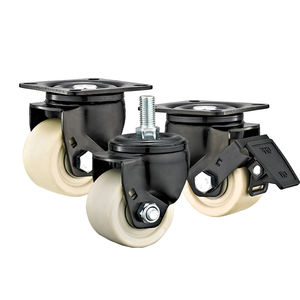 2 "2,5" 3 "industrielle kleine Nylon rollen Hochleistungs-PU-Rad rollen aus Gusseisen mit niedrigem Profil - Product Image 4