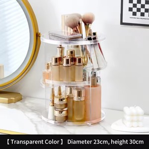 360 Độ Xoay Trang Điểm Lưu Trữ Hộp Xoay Hai Lớp Trong Suốt Máy Tính Để Bàn Tổ Chức Nhà Tủ Quần Áo Nước Hoa Chăm Sóc Da Kệ - Product Image 5