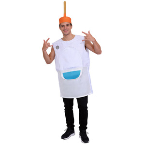 Disfraz de Inodoro para Adultos, Conjunto de Disfraces de Halloween para Hombre, Traje de Fiesta de Color Sólido, Fibra de Poliéster, Divertido para Bromas y Actuaciones - Product Image 2