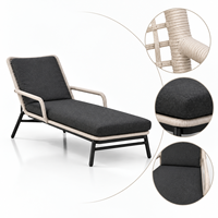 Chaise longue de luxe pour l'extérieur, chaise longue de patio, mobilier de piscine, lit de repos réglable pour villa, resort, hôtel
