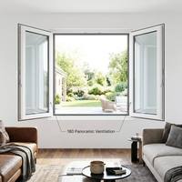 Ventana Abatible de Aluminio de Grado Comercial con Triple Acristalamiento, Borde Estrecho, Anticorrosión, Tamaño Personalizado