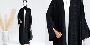 Vêtements islamiques modestes, Abaya Dubaï, Turquie, robes pour femmes grandes tailles, manteau épais pour femmes, robe Abaya ouverte plissée scintillante pour femmes musulmanes - Product Image 2