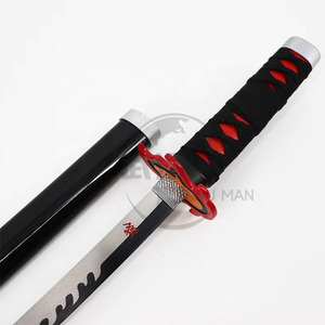 Set di Spade Giocattolo in Metallo <span class=keywords><strong>Tanjiro</strong></span> Kamado Hinokami Kagura 45cm per Cosplay e Collezione <span class=keywords><strong>Anime</strong></span> - Product Image 4