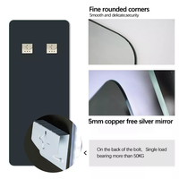 Miroir mural moderne avec éclairage arrière, grand miroir intelligent à LED, lentilles en aluminium illuminées