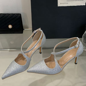 Women's Luxury Pearlescent High Heels Summer Women's Shoes Wedding Pointed High Heels Buckle Quality Bridal <b>Sandals</b> - Product Image 4