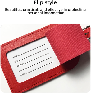 Étiquette de bagage personnalisée en similicuir pour <span class=keywords><strong>valise</strong></span>, étiquette de voyage avec protection, étiquettes de bagage approuvées par la TSA pour les voyages d'affaires - Product Image 5
