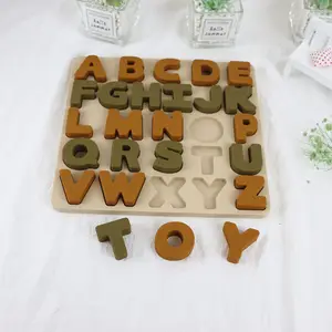 Hot selling children silicone alphabet puzzle toy BPA Free Eco Friendly NON toxic silicone kids baby learning jigsaw toys