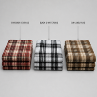 Tissu en flanelle à carreaux LONGXUN, tissu brossé à carreaux écossais, rouge bordeaux, noir, blanc, beige, camel, fournisseur en gros OEM ODM