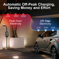 Cargador Portátil para Vehículos Eléctricos OLINK de 7kW, Tipo 2, 32A, Corriente Ajustable, Certificado CE, con Bluetooth y WiFi para Hogar y Garaje