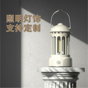 Lampe de camping Jiadi à LED, décoration de bureau, éclairage cadeau avec design colonne romaine pour la maison et l'extérieur - Product Image 5