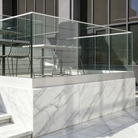 Système de main courante en aluminium à profil en U avec accessoires, en verre trempé sans cadre, moderne, OEM, directement de l'usine