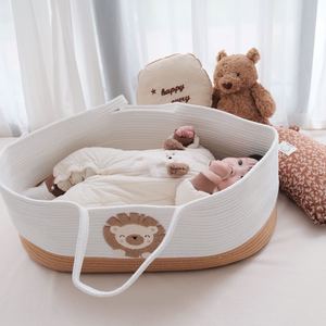 Cesta de mano de seguridad CPC para recién nacidos, cuerda de algodón tejida, portátil, para dormir al aire libre, cuna infantil, almacenamiento de ropa de bebé - Product Image 3