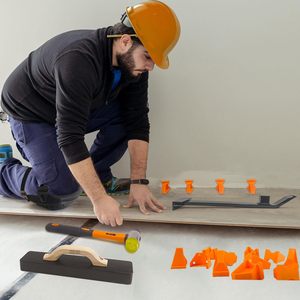 Kit di installazione OEM da 12 pezzi <span class=keywords><strong>per</strong></span> pavimenti in laminato, design moderno, include martello, distanziatori, barra di trazione, blocco di battitura e strumento. - Product Image 6