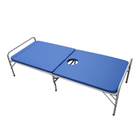 Lit pliant portable en cuir PU, surface imperméable, facile à nettoyer, lit médical d'urgence