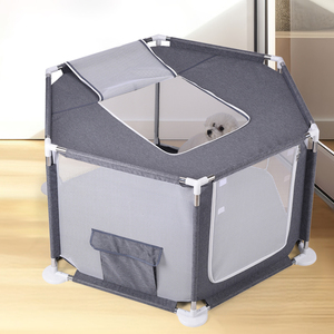 Gran oferta, corralito octogonal de lujo para mascotas, venta al por mayor, tienda de campaña portátil Oxford plegable para mascotas con bandeja de plástico, caja de embalaje de precio razonable - Product Image 4