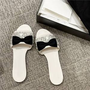 Sandali con strass e fiocco, ciabatte open-toe, sandali piatti da spiaggia <span class=keywords><strong>per</strong></span> esterni - Product Image 4
