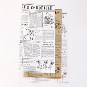 Fábrica al por mayor impermeable periódico inglés papel de regalo de flores papel floral coreano para embalaje cajas de flores alfileres de corona - Product Image 3