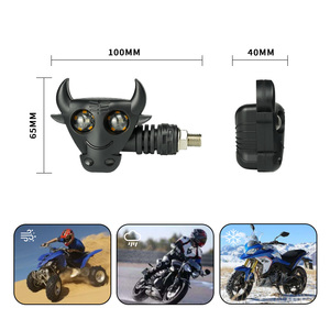 Liuhjg Bull của Đầu Thiết Kế Màu Đen 3 Dây Lần Lượt Tín Hiệu Ánh Sáng Xe Đạp Xe Máy Màu Vàng + Màu Xanh/Đỏ/Trắng LED 12V Xe Máy Chỉ Số - Product Image 6