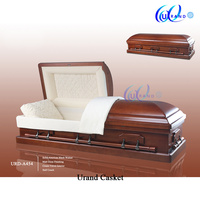 Ataúd de Madera Estilo Americano para Adultos, Directo de Fábrica, con Diseños Personalizables para Entierro Funerario, por Fabricante Chino
